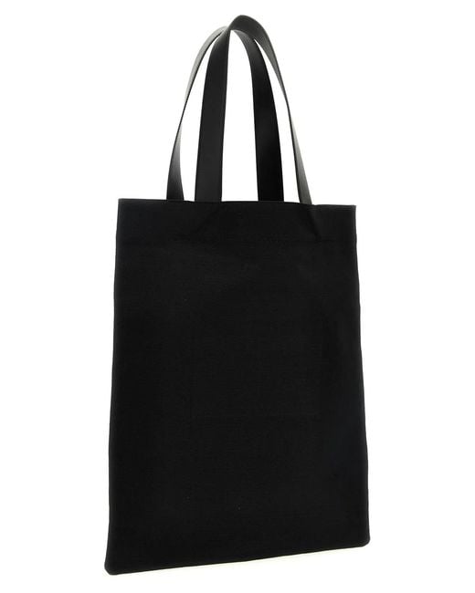 Jil Sander Black 'Flat Shopper' Medium Shopping