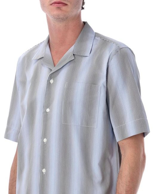 Dries Van Noten Blue Carltone Striped Cotton Shirt for men
