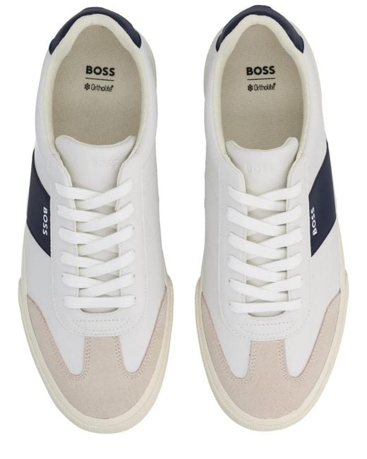 Boss White Sneaker With Logo for men