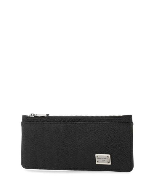Dolce & Gabbana Black Dolce & Gabbana Leather Card Holder for men