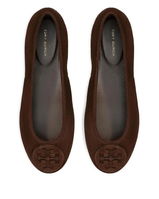 Tory Burch Brown Minnie Travel Ballerias
