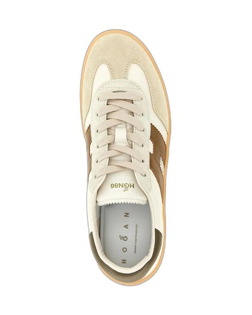Hogan White Multicolour Calfskin Sneakers for men
