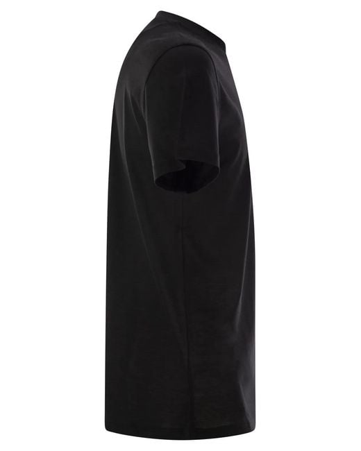 PT Torino Black Silk And Cotton T-Shirt for men