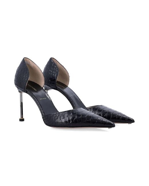Tom Ford Blue Printed Python Leather Pumps