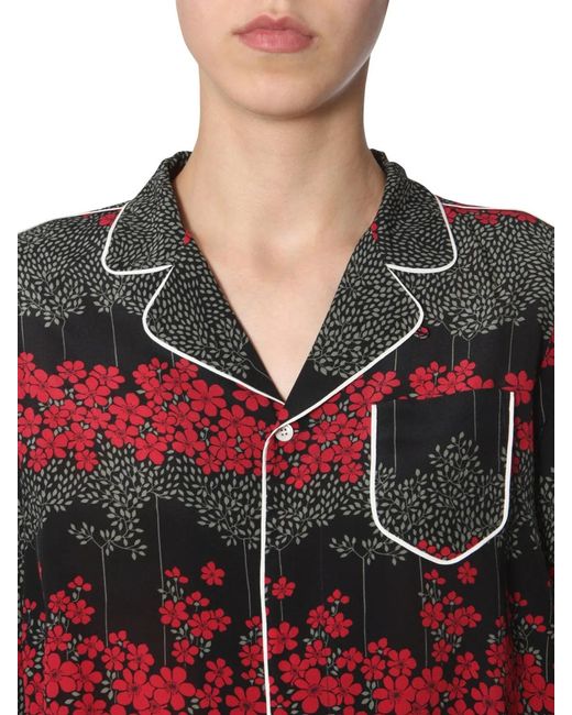 RED Valentino Red Shirt With Dreaming Peony Print