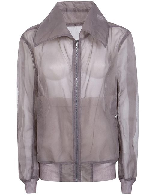 Rick Owens Gray "Bomber Dracucollar" Jacket