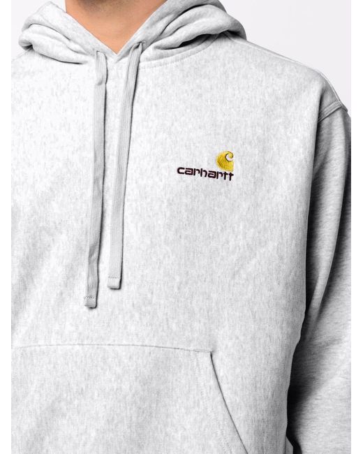 Carhartt White Logo Cotton Hoodie for men