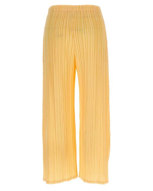 Pleats Please Issey Miyake Yellow 'Mellow Pleats' Pants