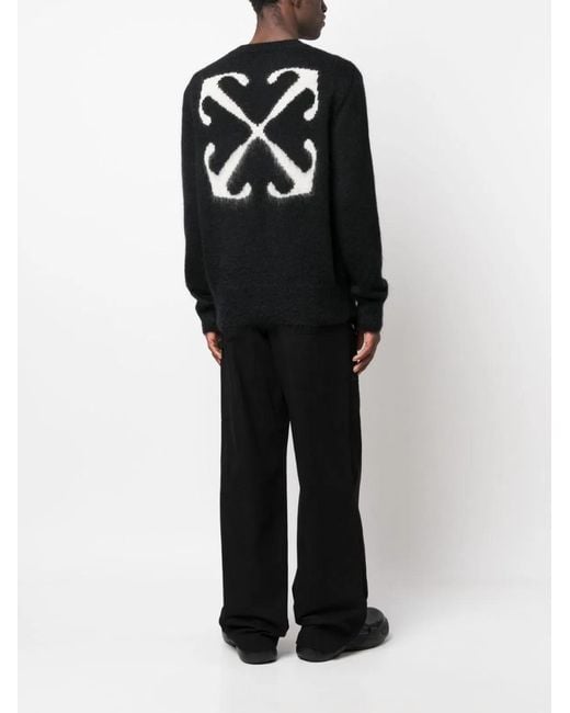 Off-White c/o Virgil Abloh Black Mohair Blend Sweater for men