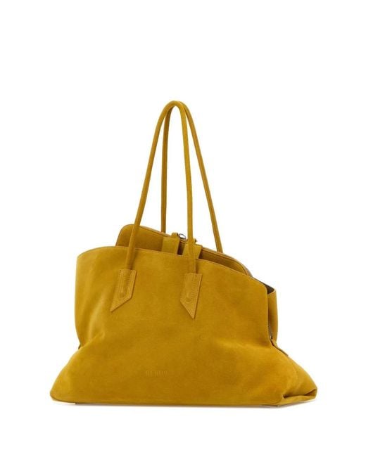 The Attico Yellow 'La Passeggiata Medium' Top Handle