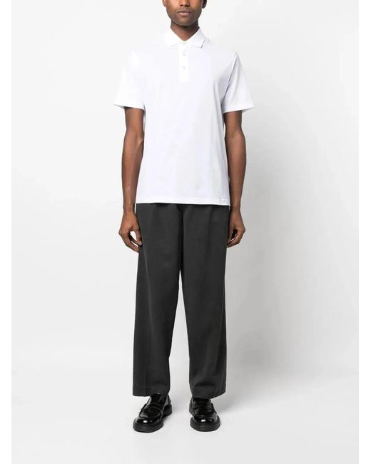 Herno White Knitted Polo Shirt for men