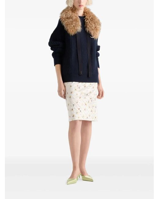 Prada Blue Wool Cashmere Sweater