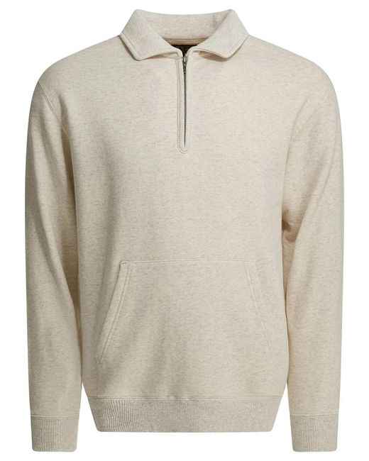 Beams Plus White Cotton Sweatshirt for men