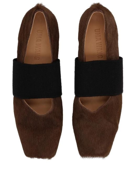Uma Wang Brown Square Toe Ballerina