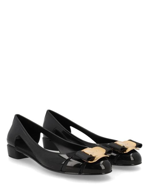 Ferragamo Black Pvc Flat