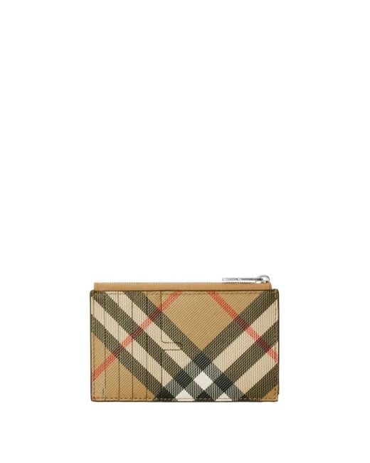 Burberry Metallic Printed Canvas Check Card Holder for men
