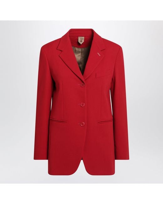 Max Mara Red Wool Cady Blazer