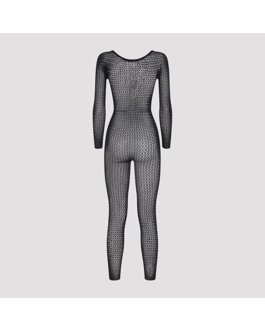 Wolford Gray Daisy Net Catsuit