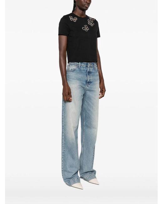 Alice + Olivia Black Cindy Cut-Out T-Shirt