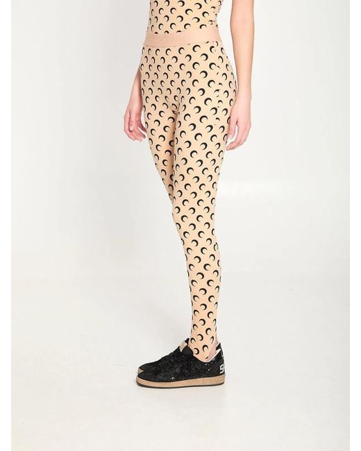 MARINE SERRE Natural Moon Printed Jersey Leggings