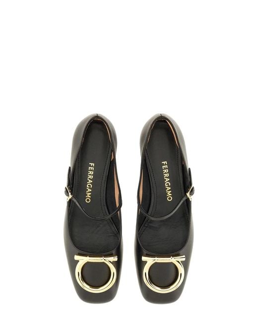 Ferragamo White "Mary Jane Maxi Gancini" Shoe