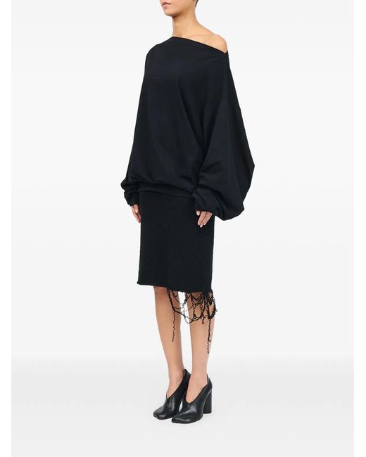 MM6 by Maison Margiela Black Cotton Oversized Top
