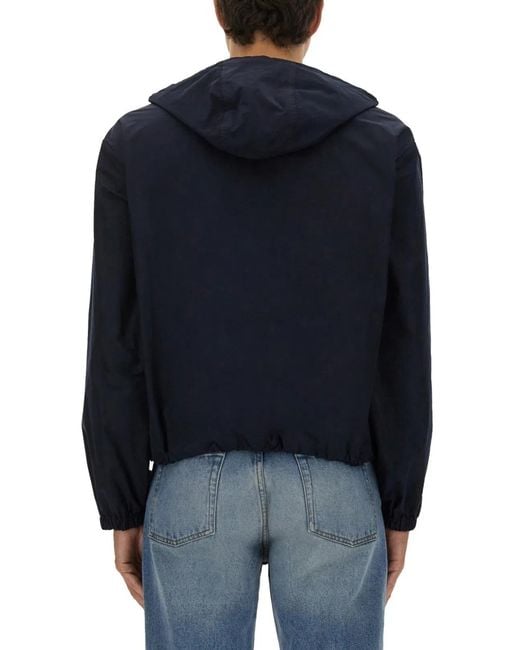 Moschino Blue Nylon Jacket for men