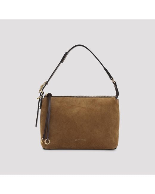 Etro Brown Hobo Suede Shoulder Bag