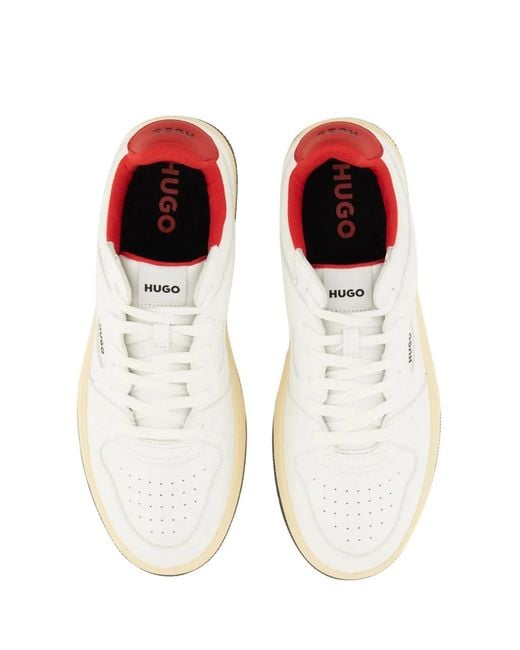 HUGO White Leather Sneaker for men