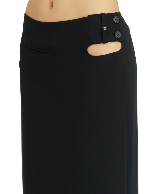 Courreges Black Long Tech Loop Skirt