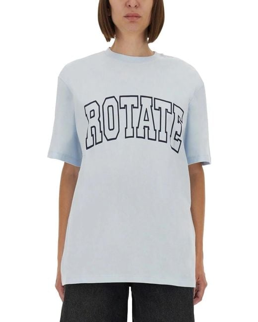 ROTATE BIRGER CHRISTENSEN Gray Organic Cotton T-Shirts