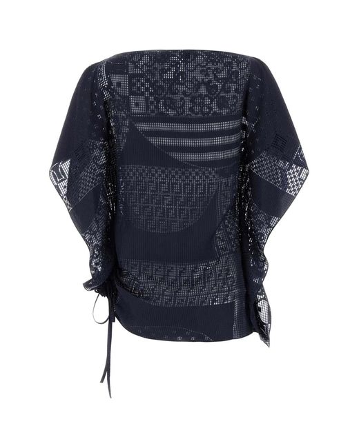 Fendi Blue Camicia Patchwork Devo