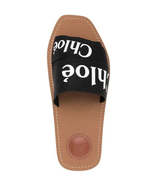 Chloé Black Woody Fabric Mules