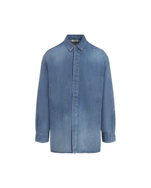 Fear Of God Blue Denim Shirt for men