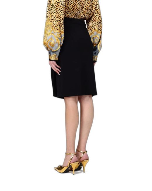 Versace Black Skirt Responsible Stretch Crepe Jersey