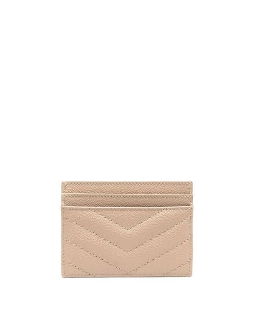 Saint Laurent Natural Monogram Quilted Cardholder