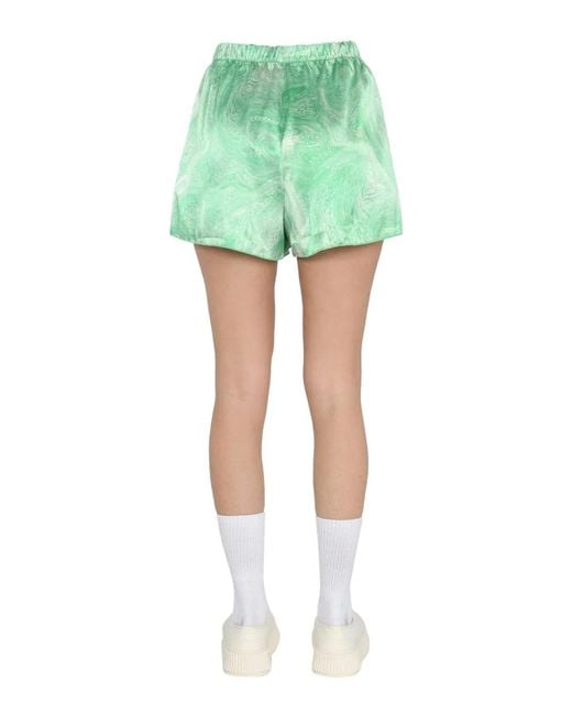Opening Ceremony Green Marble Effect Shorts