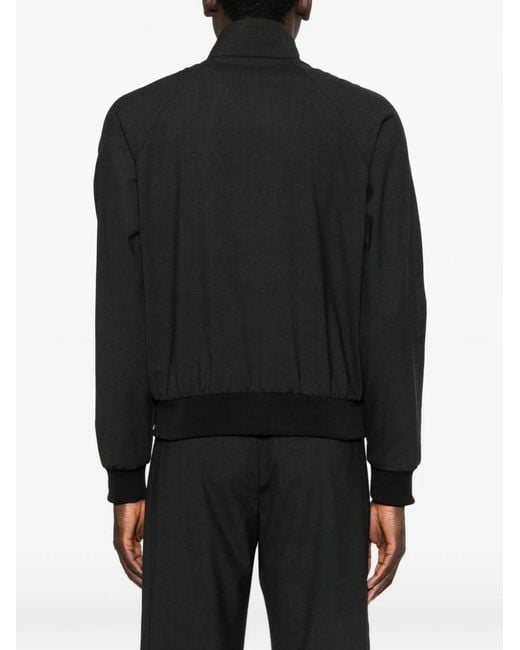 Emporio Armani Black Wool Blend Bomber Jacket for men