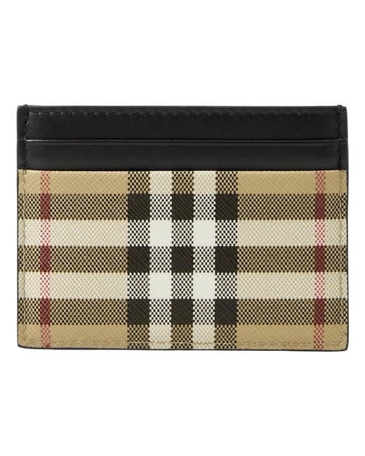 Burberry Black Card Holder "Check" for men