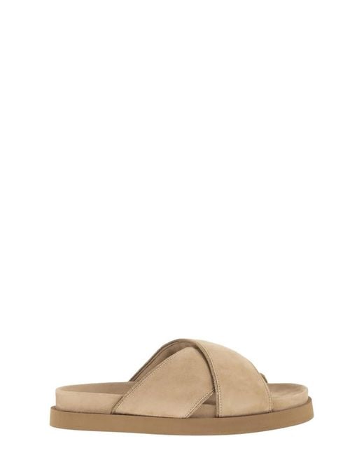 Fabiana Filippi Brown Suede Leather Platform Sandals