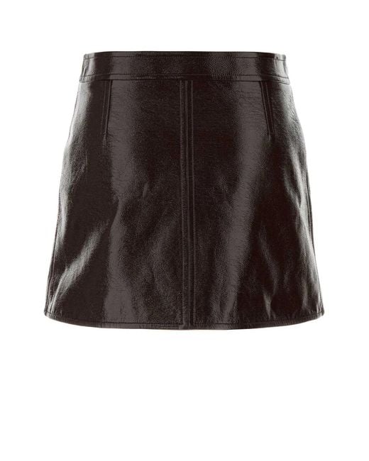 Courreges Black Reedition Vinyl Mini Skirt