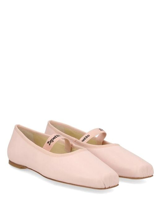 Repetto Pink Calfskin Flat Shoes