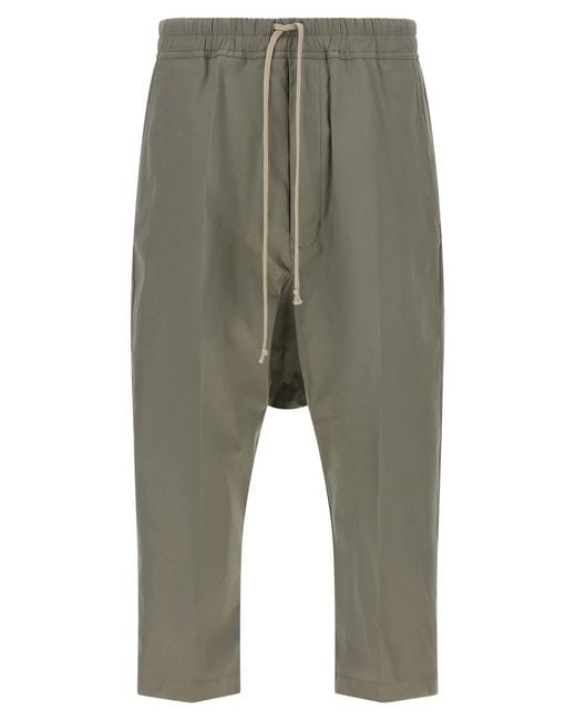 Rick Owens Green 'Drawstring Cropped' Pants for men