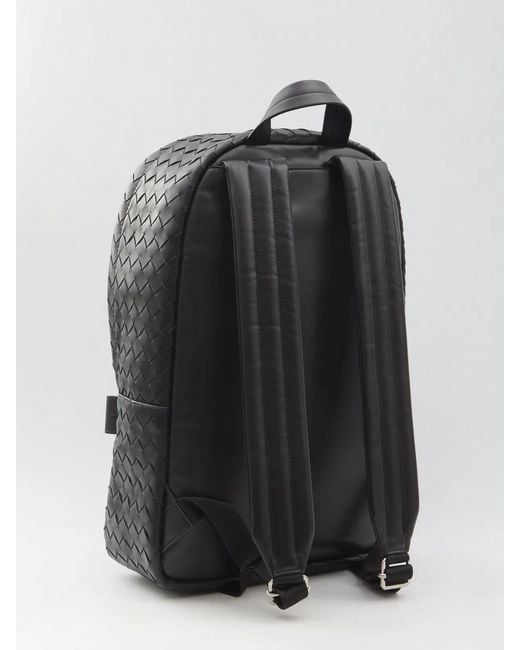 Bottega Veneta Black Classic Woven Backpack for men
