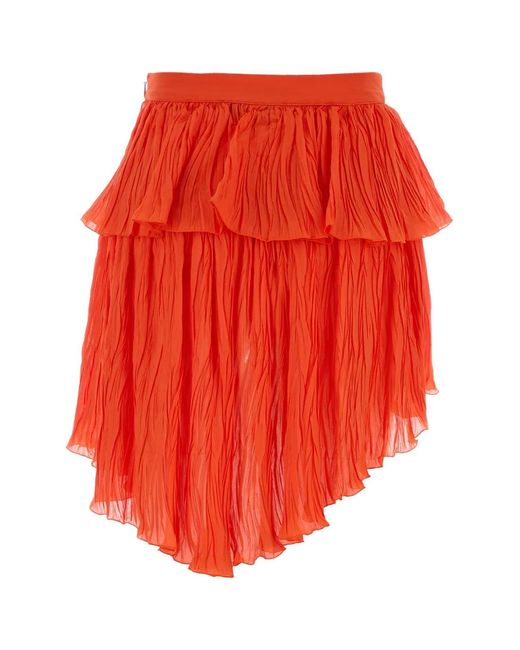 Blumarine Red Gonna Mini Plisset