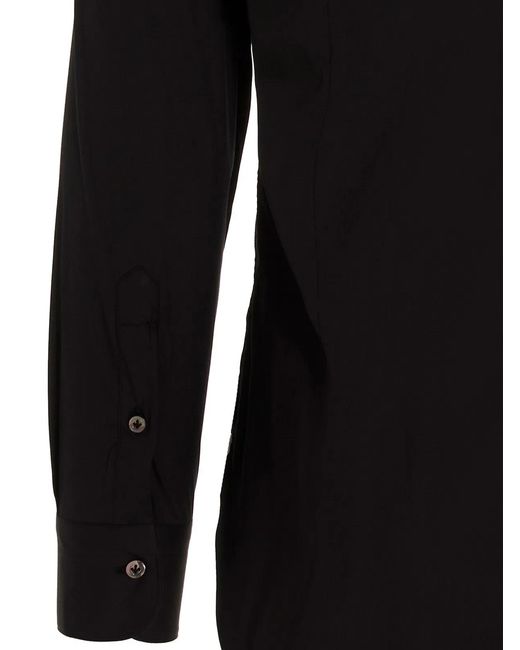 Barba Napoli Black Poplin Shirt for men