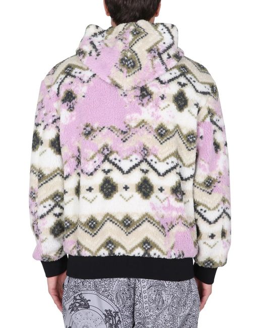 MSGM Gray Fleece Sherpa Jacket for men