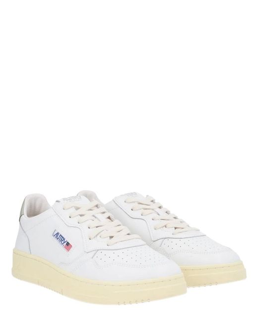 Autry White "Medalist Low" Sneaker for men