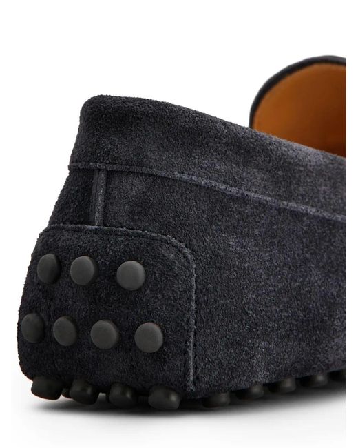 Tod's Black Suede Gommino Boat Shoes for men