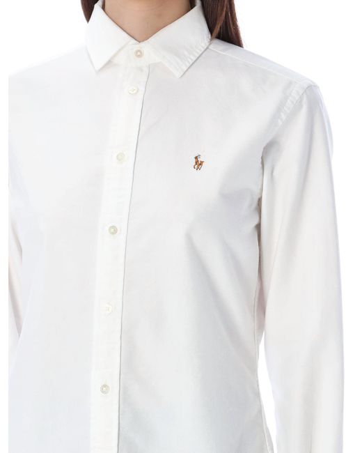 Polo Ralph Lauren White Slim Fit Oxford Shirt